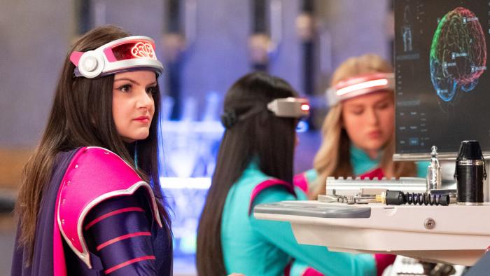 Clash of the Thundermans TV show screenshot 4: Cognita looks at her mind-control device