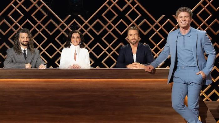 Dancing with the Stars: The Next Pro TV show screenshot: the judges and host
