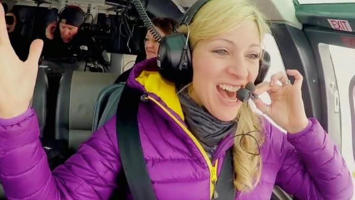 Deadly Nightmares of Nature TV Series: Naomi flying to Iceland. 