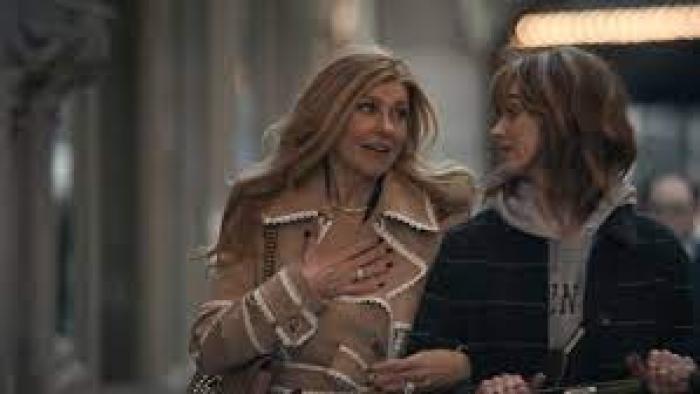 Dear Edward TV show: A White mother and adult daughter walk and talk.