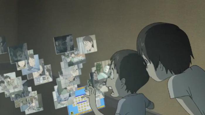 Den-Noh Coil: Yasako looks over Akira's shoulder as he panics about a lot of pop-up screens opening