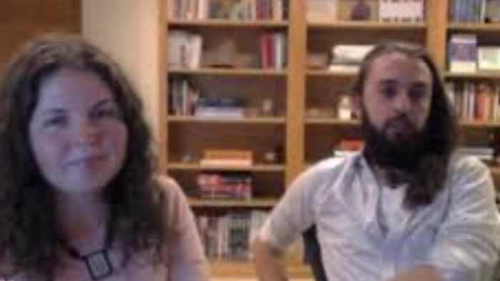 Desperately Seeking Soulmate screenshot 3: Older Shaleia and Jeff Divine during zoom interview. 