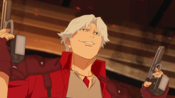 Dante holding his dual pistols