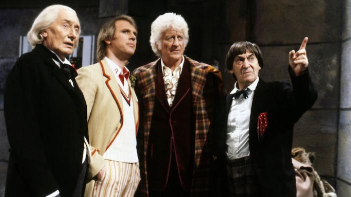 Doctor Who TV Show: An older season of Doctor Who featuring four White men