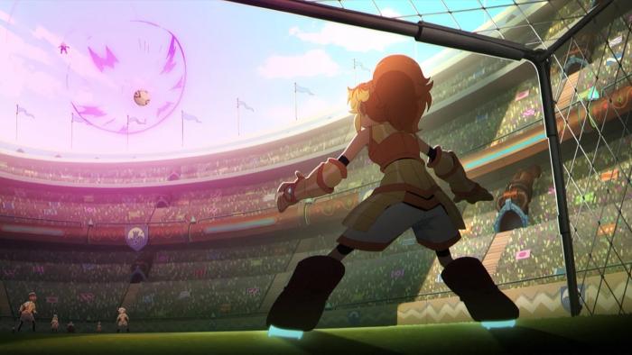 Dragon Striker TV show screenshot 3: Ssyelle guards the goal