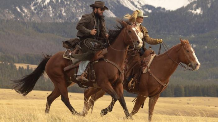 Dutton Ranch: Rip and Beth riding horsies