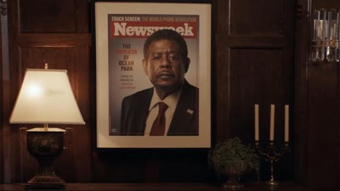Emperor of Ocean Park TV show screenshot 3: A framed magazine cover page of Forest Whitaker, who plays Oliver Garland. 