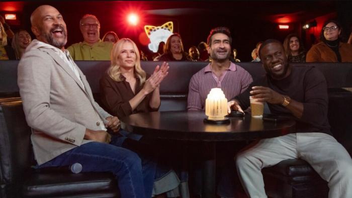 Funny AF: Hart and a panel of established comedians watch a showcase