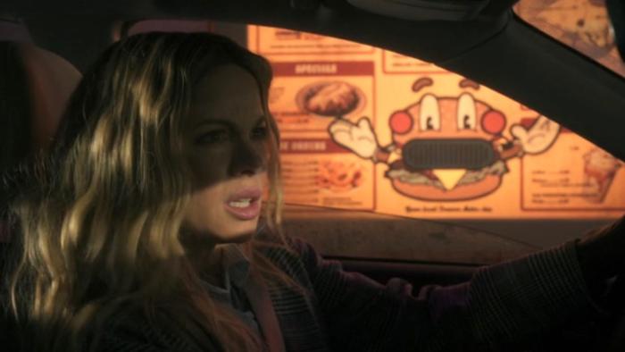Guilty Party: Beth senses trouble in the drive thru
