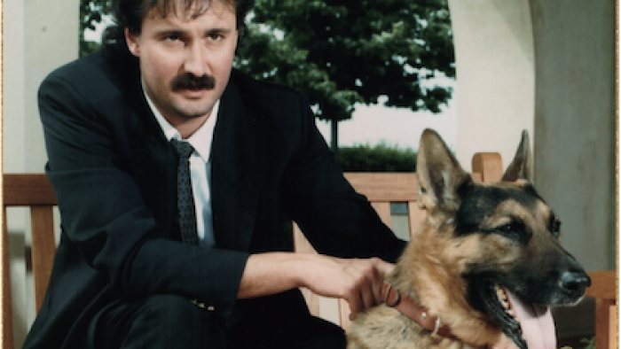 Gunther's Millions: A young Maurizio Mian sits with Gunther and holds his collar. 