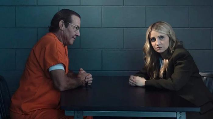Happy Face TV show screenshot 1:  Melissa (right) visits the Happy Face Killer, her father