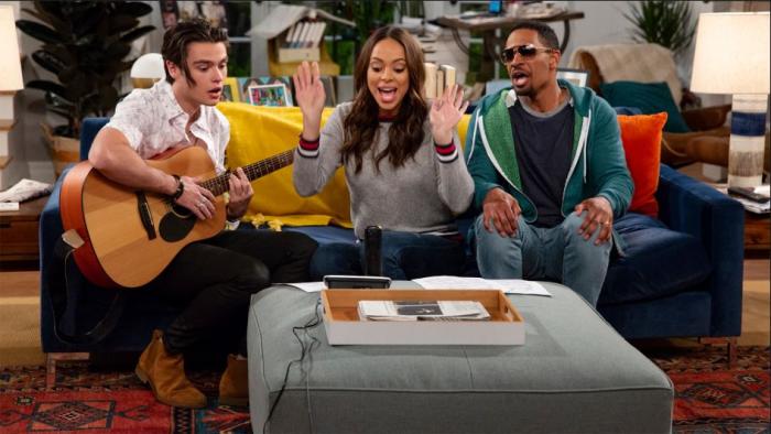 Happy Together TV Series: Jake, Claire, and Cooper recording their answering machine greeting