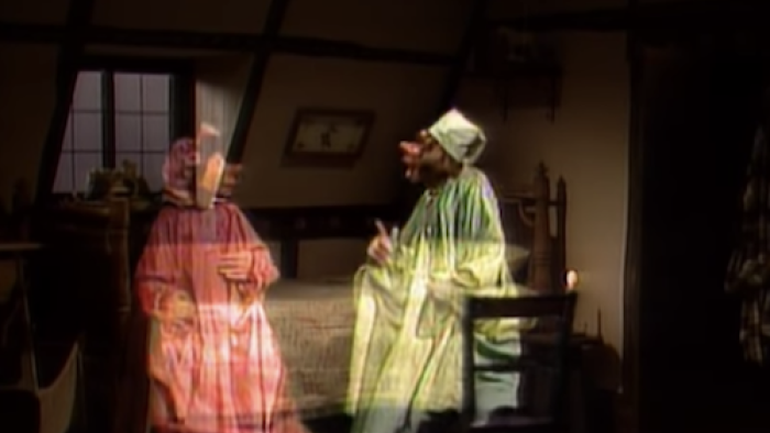 Wee Willie Winkie and his mother. 