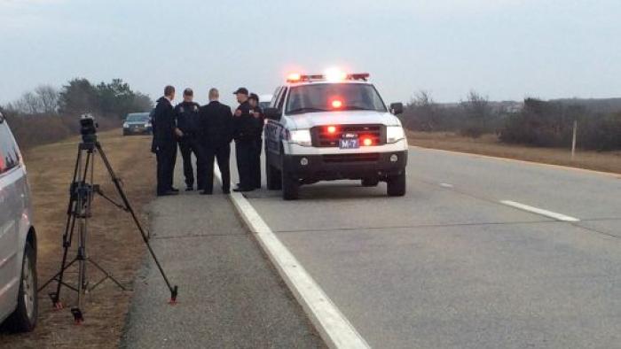 Police, reporters. 