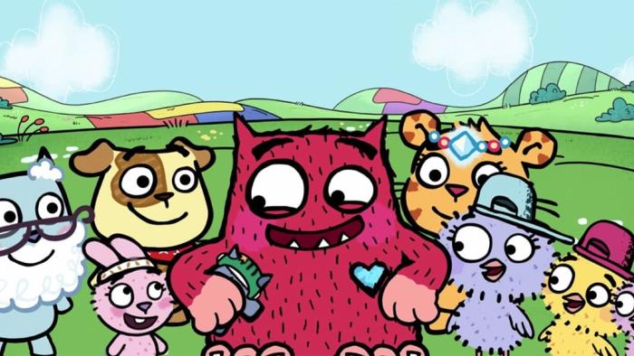 Love Monster TV Show: Love Monster and Fluffytown friends