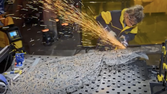 Metal Shop Masters TV Show: Hand creating wings. 