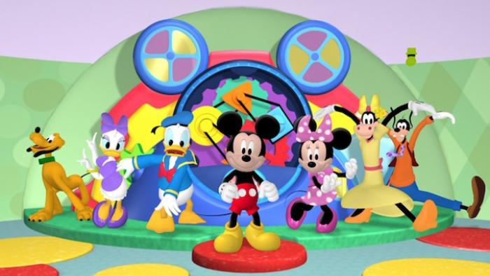 Mickey Mouse Clubhouse TV Show: Mickey Mouse characters on a bright stage