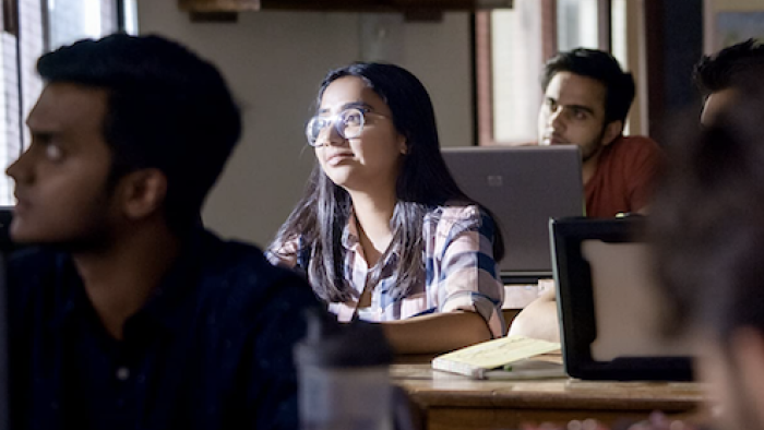 Mismatched TV Show: Dimple sits in class