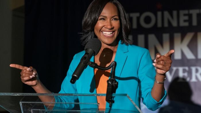 Miss Governor: Terri J. Vaughn campaigns for lieutenant governor.