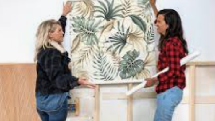 Motel Makeover TV Show: Choosing wall paper. 