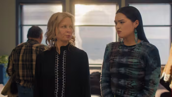 North Of North TV show screenshot 2: Helen gives a doubtful look at Siaja who looks insecure.