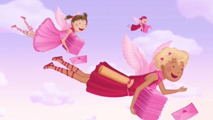 Pinkalicious and Peterrific Cupid Calls it Quits TV Show: Pinkalicious, Peter and Cupid flying
