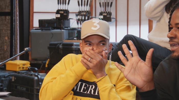 Punk'd TV Show: Chance The Rapper laughing from behind the scenes
