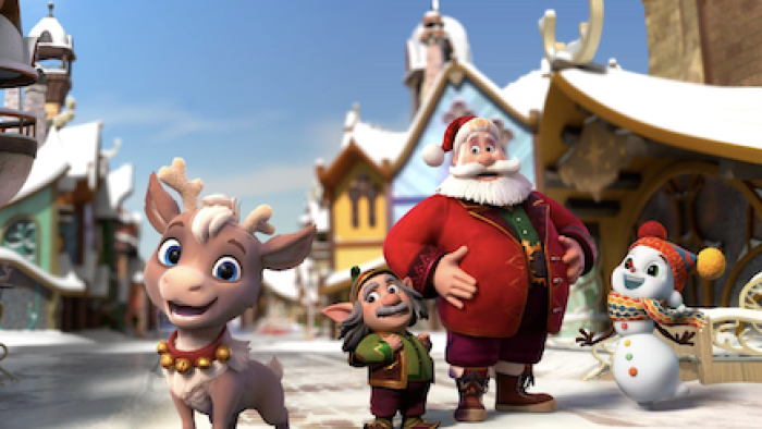 With Santa. 