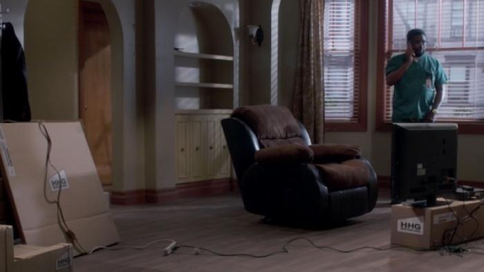 Rel TV Series: Alone in his apartment. 