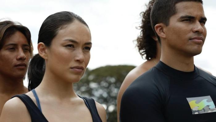 Rescue: HI Surf TV show screenshot 3: Hina Alexander and Kainalu Emerson at the lifeguard certification.