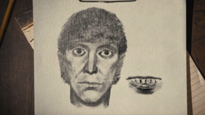 Richard Ramirez: The Night Stalker Tapes screenshot-3: early police sketch of Richard Ramirez and his teeth.