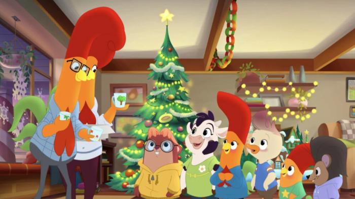 Interrupting Chicken Christmas tree. 