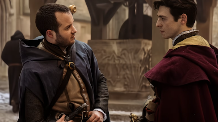 Shardlake screenshot 2: Matthew Shardlake talks to Jack Barak. 