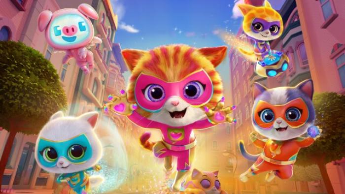 SuperKitties: Su-Purr Adventures screenshot 1: SuperKitties unite together on the city street.
