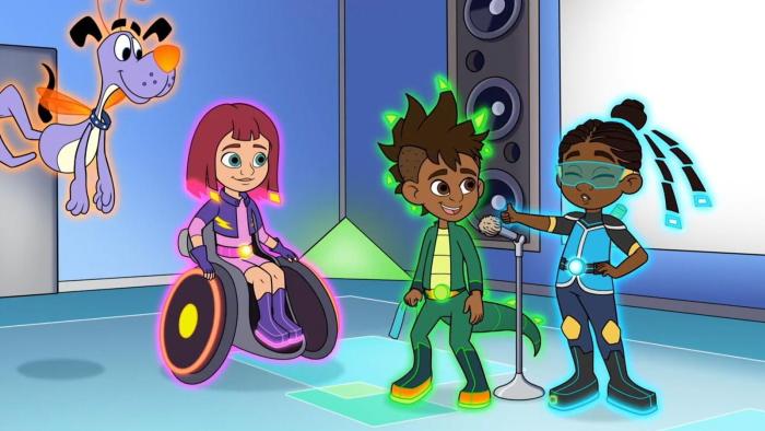 Skillsville TV Show: Dev, Cora, Rae, and Scout try being singers for a day