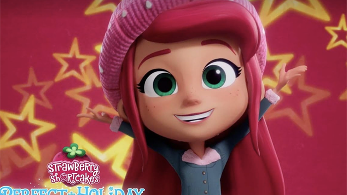 Strawberry Shortcake's Perfect Holiday TV:  Strawberry Shortcake smiles