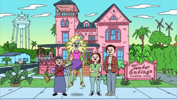TTeenage Euthanasia  TV Show: he Fantasy family and Tender Endings Funeral Home.