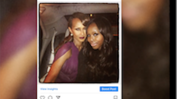 The Black Beauty Effect: An Instagram post showing influencer with Iman.