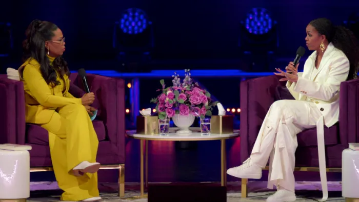 The Light We Carry: Oprah Winfrey interviews Michelle Obama on a stage