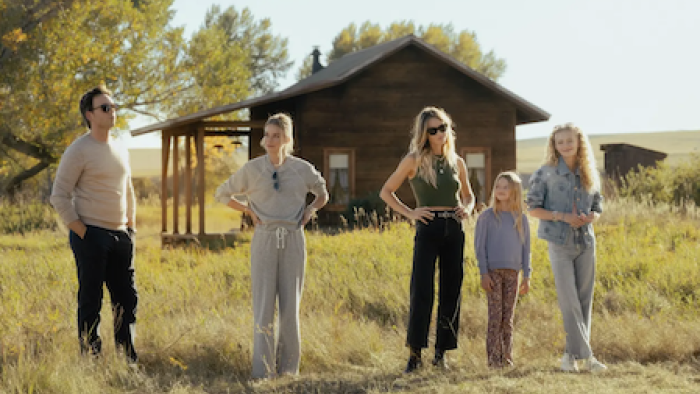 The Madison TV show screenshot 3: Russell, Paige, Abigail, Macy, and Bridgette stand outside in sunshine.