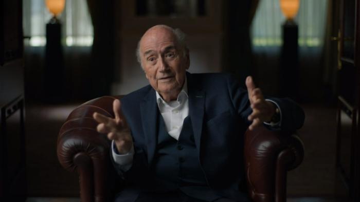 The Men Who Stole the World Cup: Sepp Blatter sitting in chair