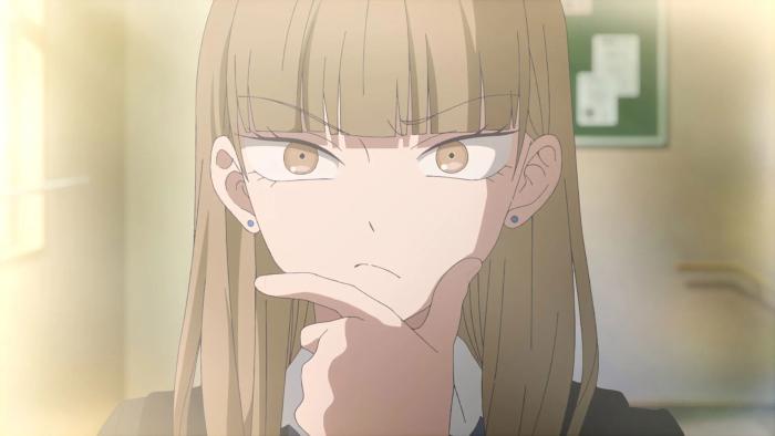 The Ramparts of Ice TV show screenshot 1: Close-up of Koyuki making a thinking pose with her fingers lifted up to her chin.