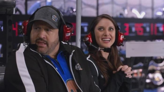 The Crew: Kevin and new boss, Catherine (Jillian Mueller) watch the race
