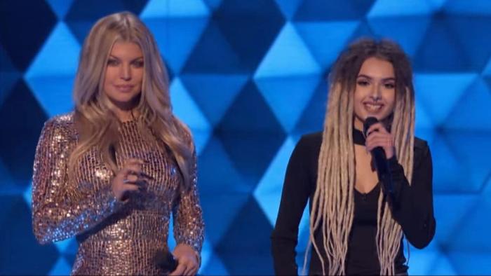 The Four: Battle For Stardom TV Show: Fergie and a challenger. 