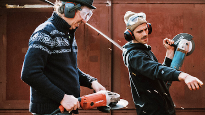 Working together. 