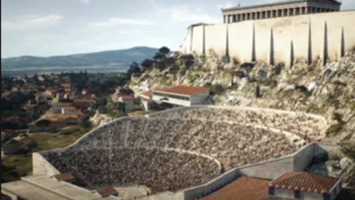 The Story of Europe TV Show: Scene #2, A theatrical event at a Roman amphitheatre. 