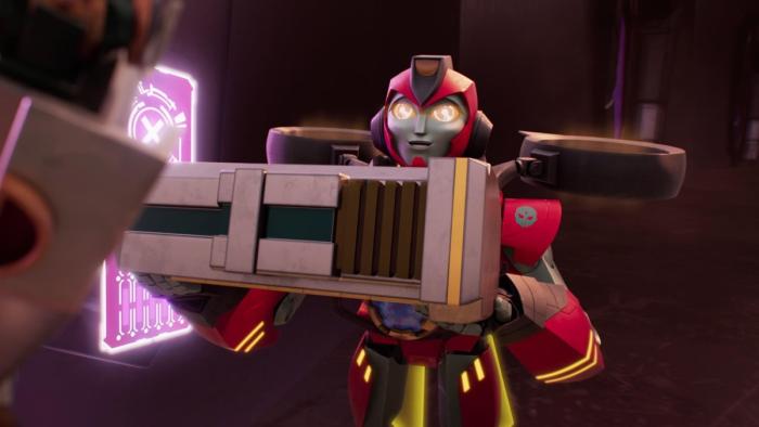 Transformers EarthSpark Legacy Of Hope TV: Twitch presents Thrash with a source of power.