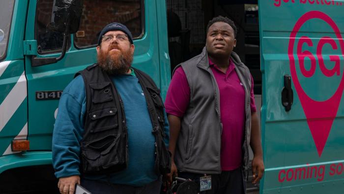 Truth Seekers: Gus and his new partner, Elton John (Samson Kayo)
