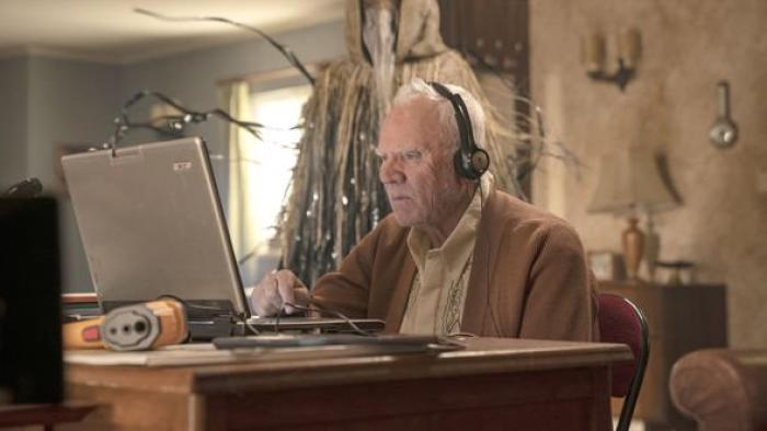 Truth Seekers: Richard (Malcolm McDowell) is very online