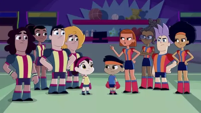 Underdogs United TV show screenshot 3: At night in the Arcade, the Underdogs United confront their rival team, The Unbeatables.